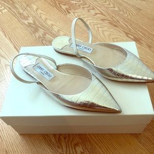 EUC Silver Jimmy Choo Flats